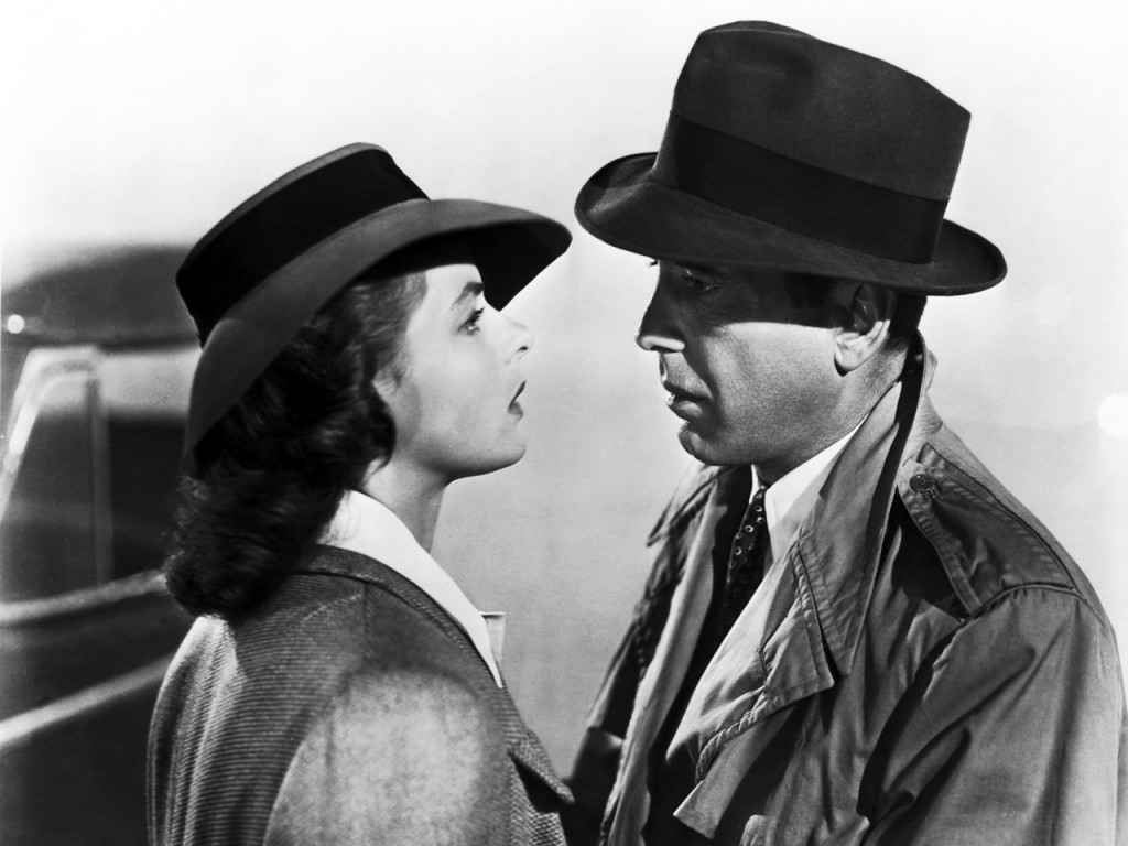 FILE â€“ NOVEMBER 23, 2012: The American romantic movie drama Casablanca celebrated its world premiere on November 26, 1942. Starring Humphrey Bogart and Ingrid Bergman the film was a solid success in its initial run, winning three Academy Awards, and its characters, dialogue, and music have become iconic. It now consistently ranks near the top of lists of the greatest films of all time. Please refer to the following profile on Getty Images Archival for further imagery: http://www.gettyimages.co.uk/Search/Search.aspx?EventId=113854183&EditorialProduct=Archival&esource=maplinARC_uki_12nov Humphrey Bogart (1899 - 1957) and Ingrid Bergman (1915 - 1982) star in the Warner Brothers film 'Casablanca', 1942. (Photo by Popperfoto/Getty Images)