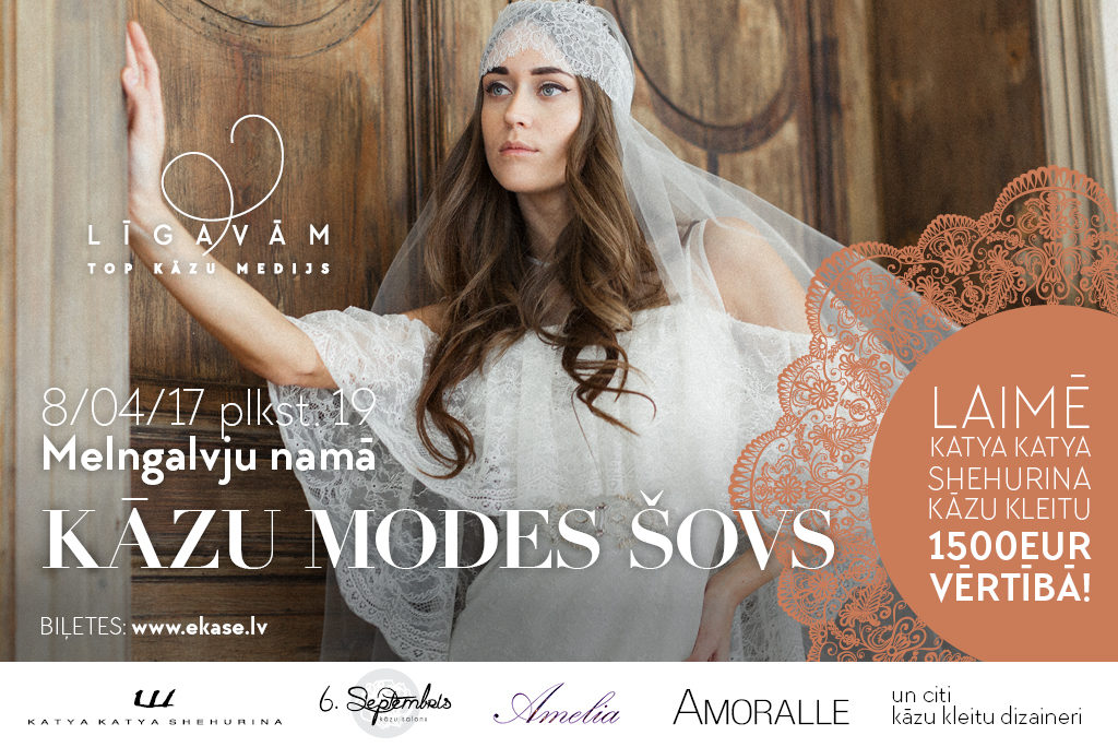 LĪGAVĀM piedāvā –  KĀZU MODES ŠOVS Melngalvju namā 8.aprīlī!