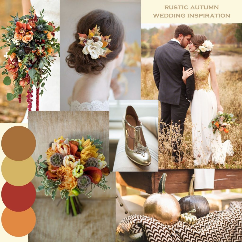 RUSTIC AUTUMN ORANGE AND GOLD WEDDING INSPIRATION MOODBOARD